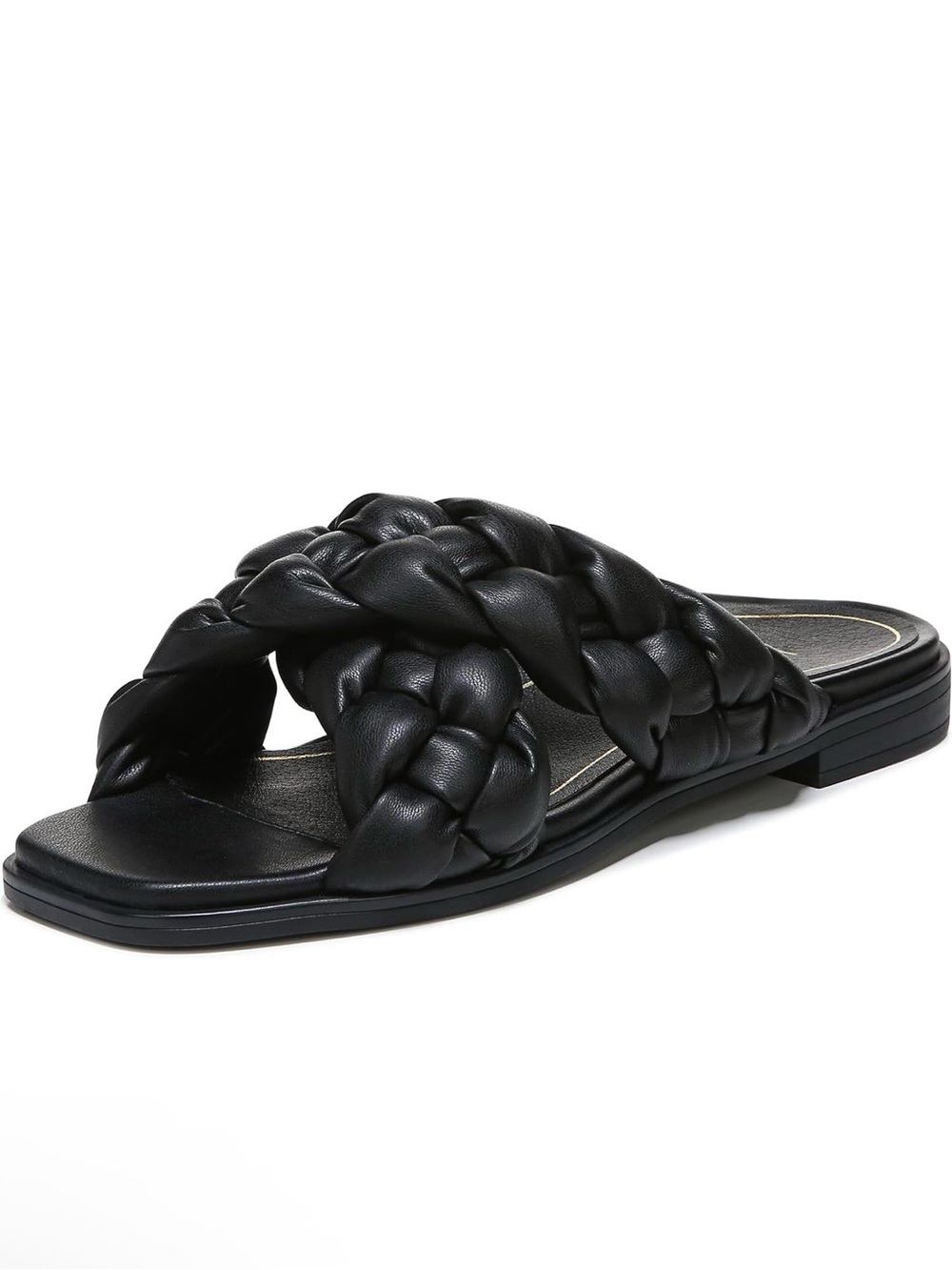 Vionic Black Braided Slide Sandals